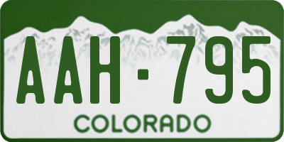 CO license plate AAH795