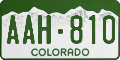 CO license plate AAH810