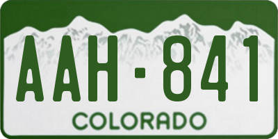 CO license plate AAH841