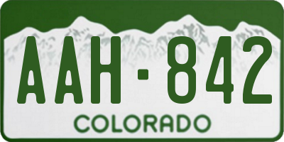 CO license plate AAH842