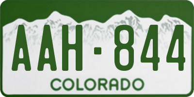 CO license plate AAH844