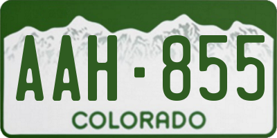 CO license plate AAH855