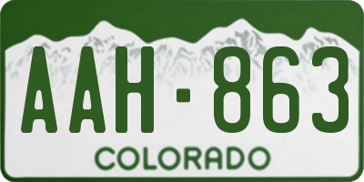 CO license plate AAH863