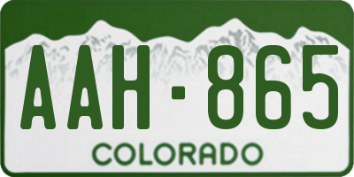 CO license plate AAH865