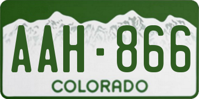 CO license plate AAH866