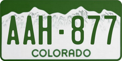 CO license plate AAH877