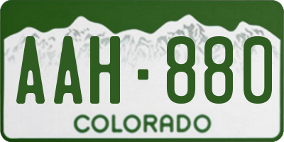 CO license plate AAH880