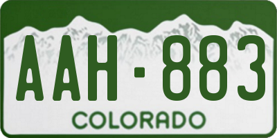 CO license plate AAH883