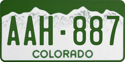 CO license plate AAH887