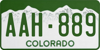 CO license plate AAH889