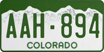 CO license plate AAH894