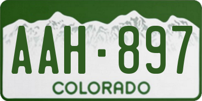 CO license plate AAH897