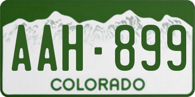 CO license plate AAH899