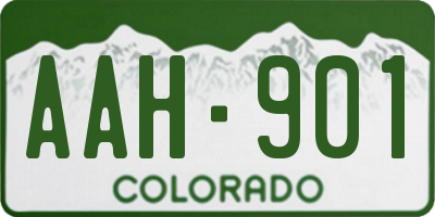 CO license plate AAH901