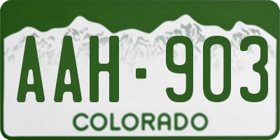 CO license plate AAH903