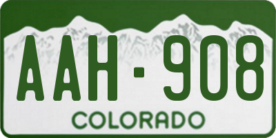 CO license plate AAH908