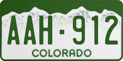 CO license plate AAH912