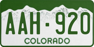 CO license plate AAH920