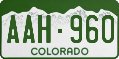 CO license plate AAH960