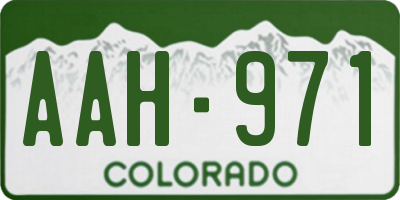 CO license plate AAH971