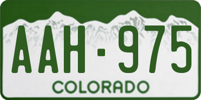 CO license plate AAH975
