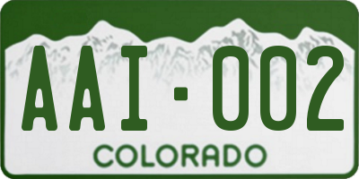 CO license plate AAI002