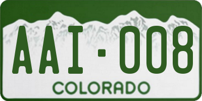 CO license plate AAI008