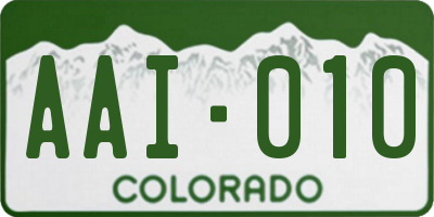 CO license plate AAI010