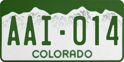 CO license plate AAI014
