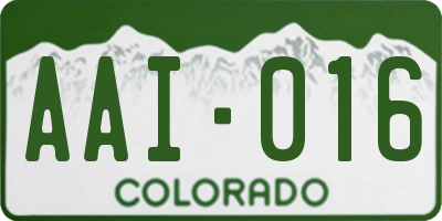 CO license plate AAI016