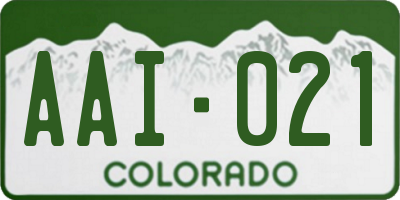 CO license plate AAI021