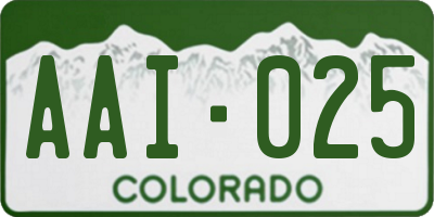 CO license plate AAI025