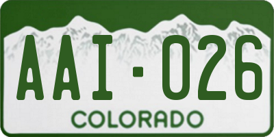 CO license plate AAI026
