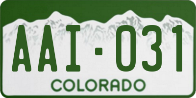 CO license plate AAI031