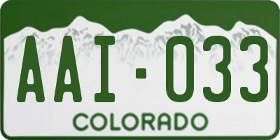CO license plate AAI033