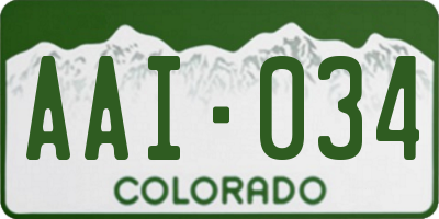 CO license plate AAI034