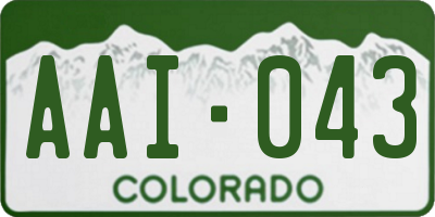 CO license plate AAI043