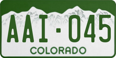 CO license plate AAI045