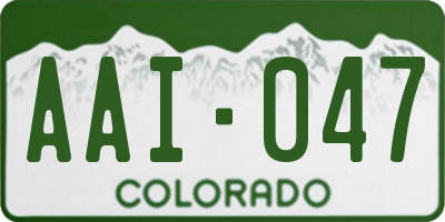CO license plate AAI047