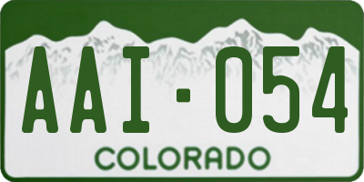 CO license plate AAI054