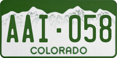 CO license plate AAI058