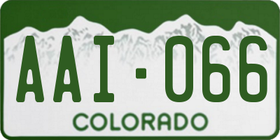 CO license plate AAI066