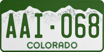 CO license plate AAI068
