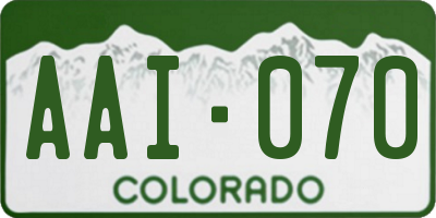 CO license plate AAI070