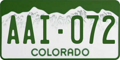 CO license plate AAI072