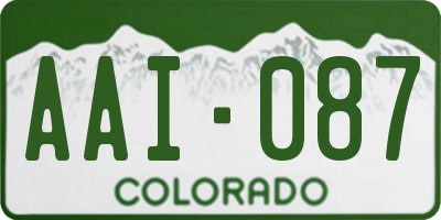 CO license plate AAI087
