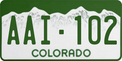 CO license plate AAI102