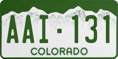 CO license plate AAI131