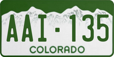 CO license plate AAI135