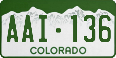 CO license plate AAI136